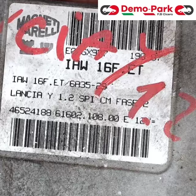 CENTRALINA MOTORE Lancia Y 1.2 IAW 16F.ET/6A35-29 1