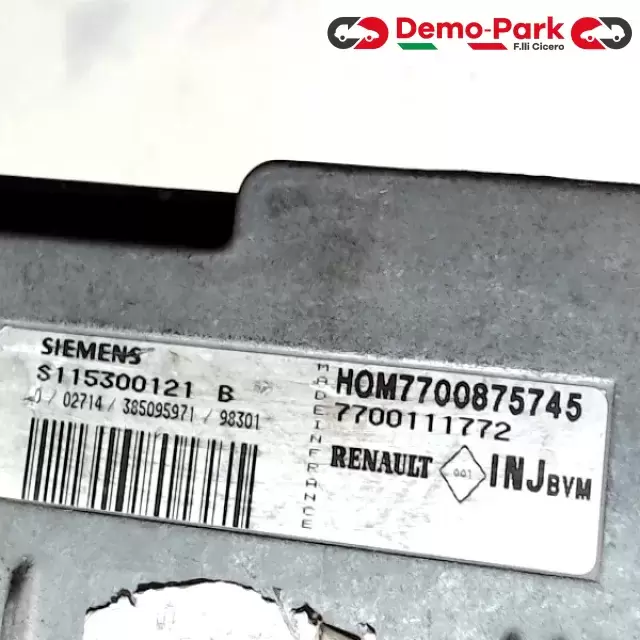 CENTRALINA MOTORE Renault SCENIC - 1.6 SIEMENS S115300121 B    7700111772 INJ BVM 1