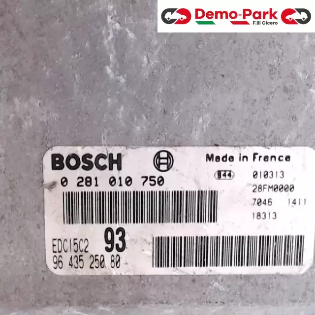 CENTRALINA MOTORE CitroЁn XSARA PICASSO - 2.0 HDI BOSCH 0 281 010 750  EDC15C2  96 435 250 80 1
