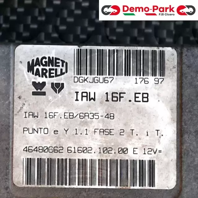 CENTRALINA MOTORE Lancia Y - 1.1 IAW 16F.EB/6A35-48 1
