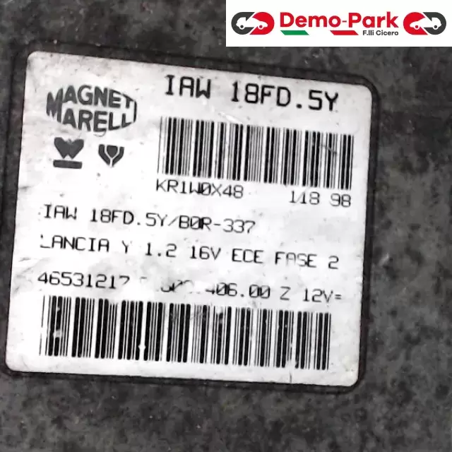 CENTRALINA MOTORE Lancia Y - 1.2 IAW 18FD.5Y/B0R-337 1