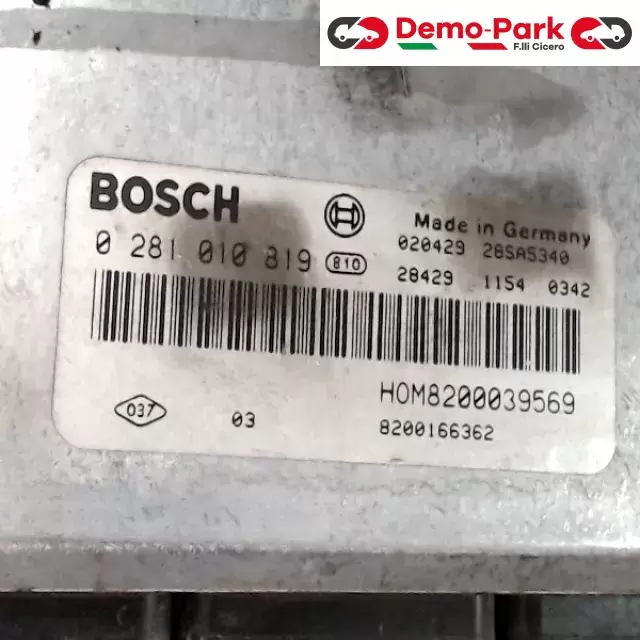 CENTRALINA MOTORE Renault SCENIC - 1.9 DCI BOSCH 0 281 010 019      HOM8200039569 1