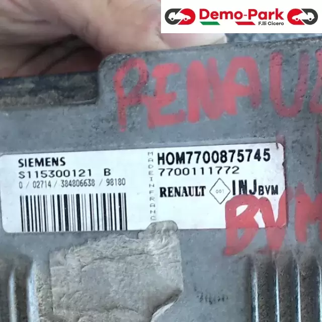 CENTRALINA MOTORE Renault MEGANE SCENIC - 1.6 BENZINA SIEMENS S115300121 B    7700111772 INJ BVM 1