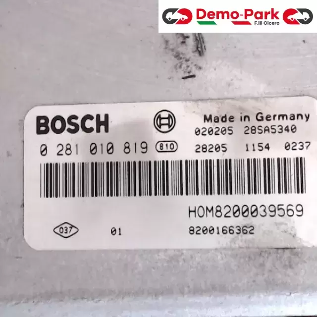 CENTRALINA MOTORE Renault MEGANE SCENIC - 1.9 DCI BOSCH 0 281 010 819   HOM8200039569 1
