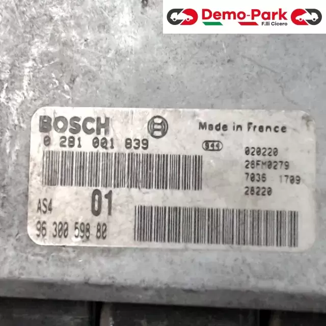 CENTRALINA MOTORE CitroЁn SAXO' -  1.5 D BOSCH 0 281 001 839    AS4   96 300 598 80 1