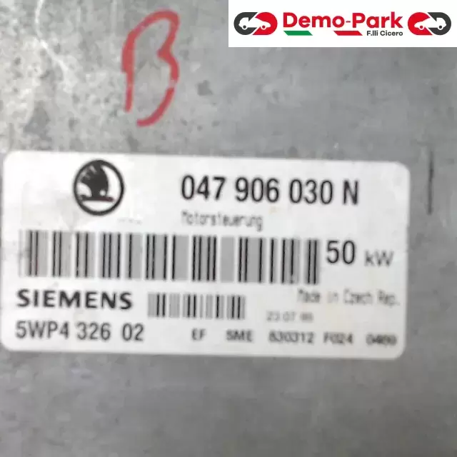 CENTRALINA MOTORE Skoda FELICIA - 1.3 SIEMENS 5WP4326 02    047 906 030 N 1