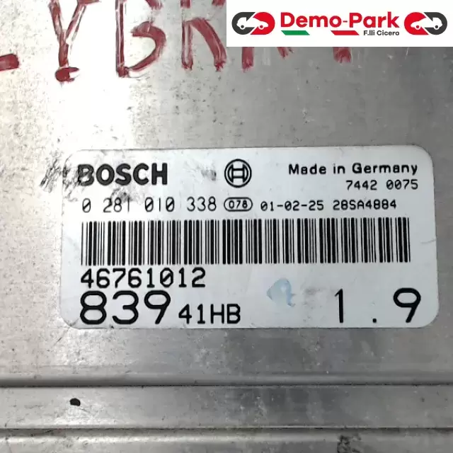 CENTRALINA MOTORE Lancia LYBRA - 1.9 JTD BOSCH 0 281 010 338  46761012 1