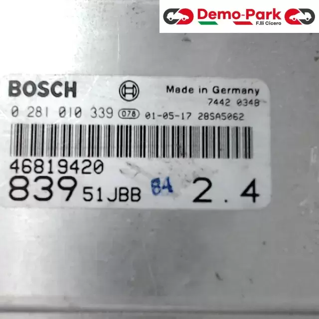 CENTRALINA MOTORE Lancia LYBRA - 2.4 JTD BOSCH 0 281 010 339    46819420    51JBB 1