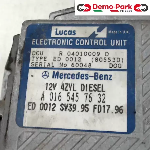 CENTRALINA MOTORE Mercedes-benz CLASSE E - 220 D LUCAS DCU R 04010009 D  80553D 1
