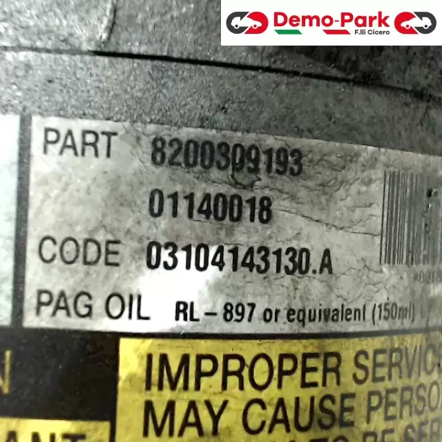 COMPRESSORE ARIA CONDIZIONATA Renault MEGANE - 1.9 DCI  3