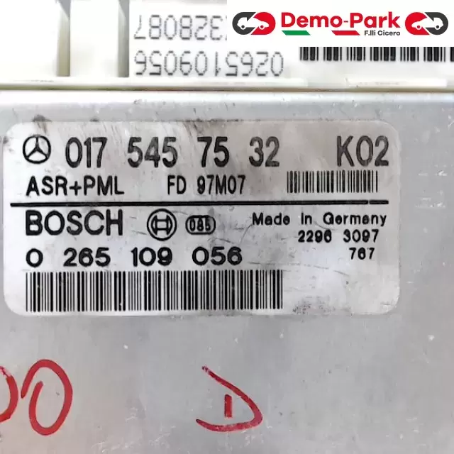 CENTRALINA MOTORE + ASR + PML Mercedes-benz CLASSE E - 300 BOSCH 0 281 001 753    A 024 545 11 32   -   BOSCH 0 265 109 056   017 545 75 32 K02 3
