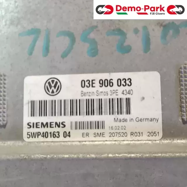 CENTRALINA MOTORE Volkswagen POLO 1.2 3 CILINDRI 03E 906 033 2