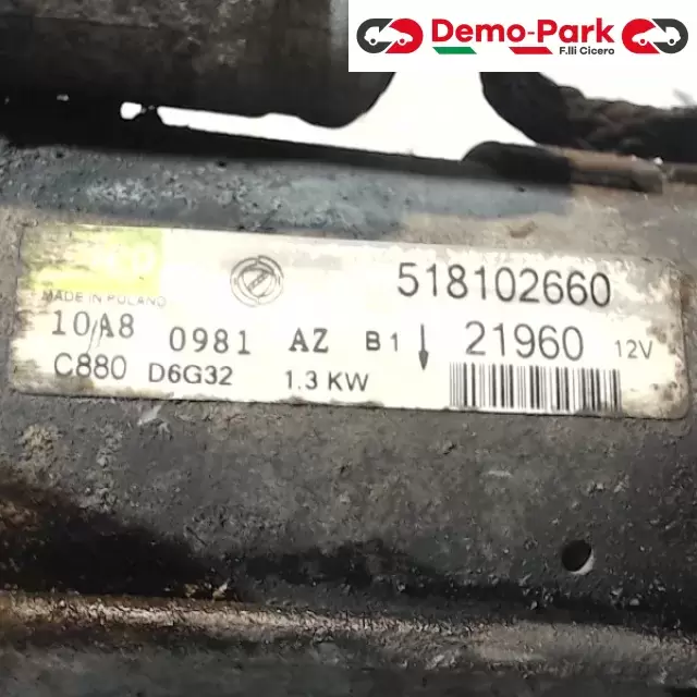 MOTORINO FIAT 500 1.3 MJT  Fiat 500 1.3 MJET C880D6G32 2