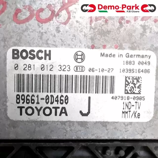 CENTRALINA MOTORE TOYOTA YARIS Toyota YARIS - 1.4 D4D 89661-0D460 1