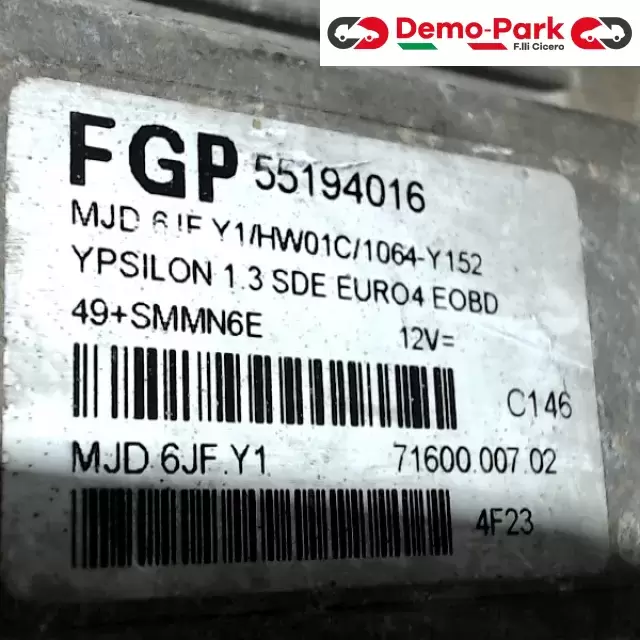 CENTRALINA MOTORE LANCIA Y Lancia YPSILON - 1.3 Mjet 55194016 1