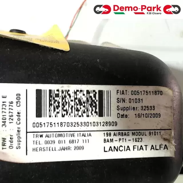 AIRBAG DX LANCIA DELTA  Lancia DELTA - 1.6 00517511870 1