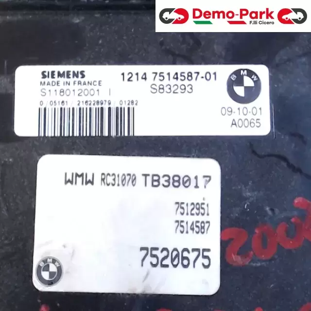 CENTRALINA MOTORE MINI COOPER 1.6 B Mini COOPER - 1.6 1214 7514587-01 1