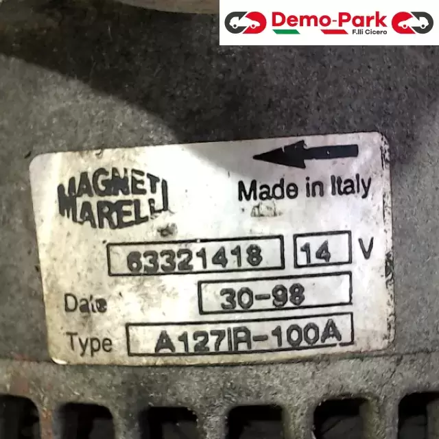 ALTERNATORE ALFA 156 1.9JTD 100A Alfa Romeo 156 - 1.9 JTD 63321418 / A127IR-100A 2