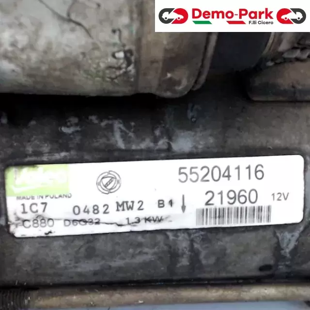 MOTORINO D'AVVIAMENTO Fiat PANDA - 1.3 MJET 55204116 3