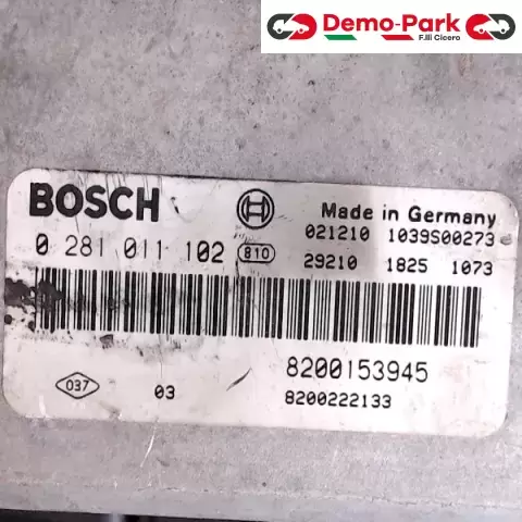 CENTRALINA MOTORE Renault SCENIC - 1.9 D BOSCH 0 281 011 102   8200153945 0